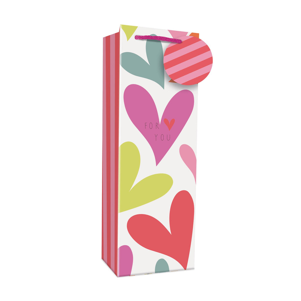 Hearts Bottle Giftbag